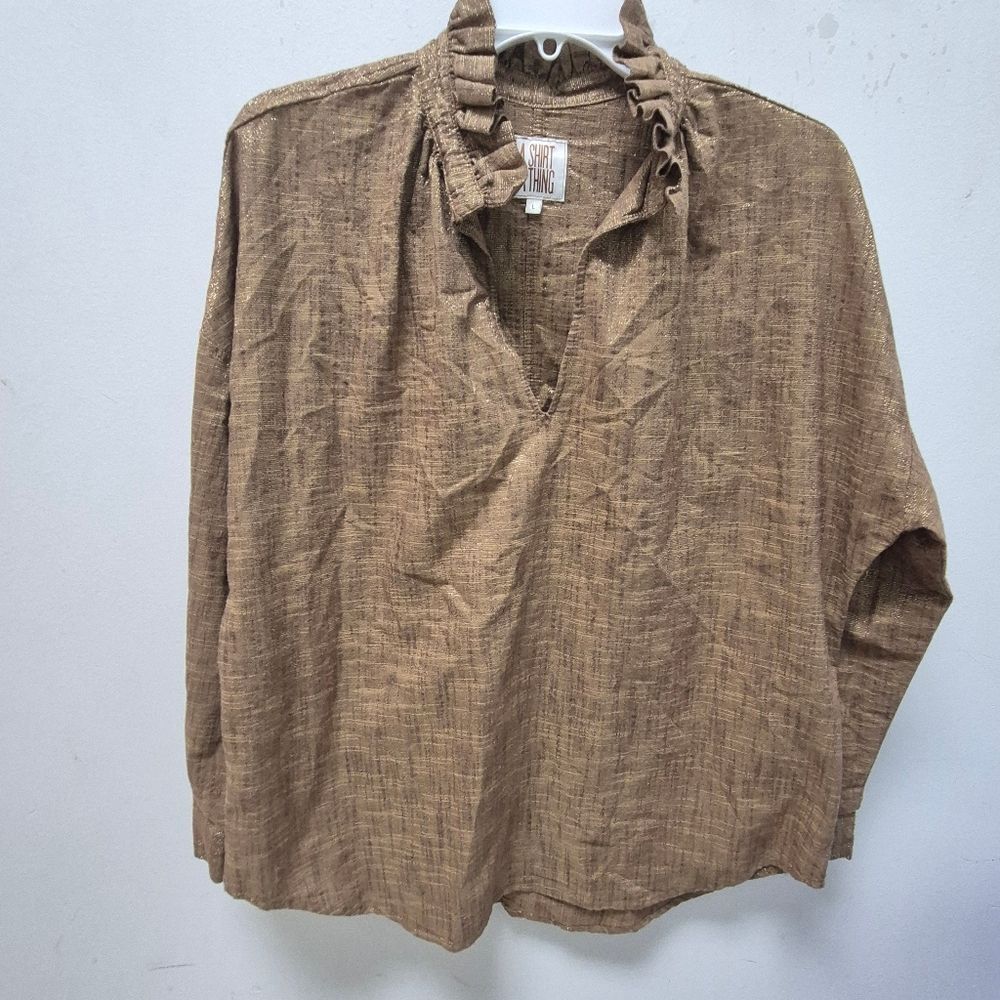A shirt thing Penelope Blouse Gold shimmer Large